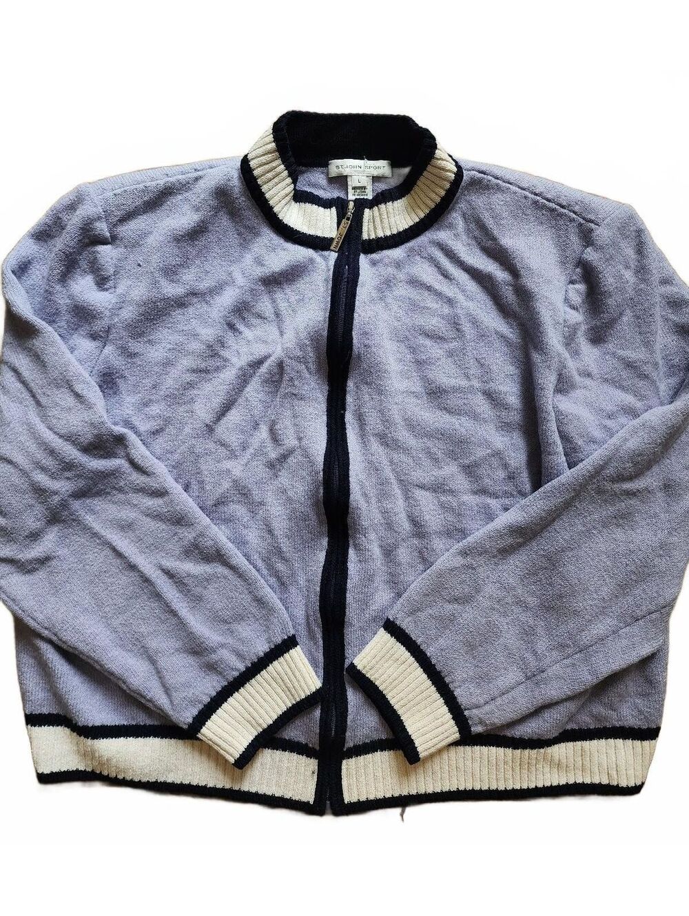 Size L - St. John Sport Knitted Wool Light purple Sweater